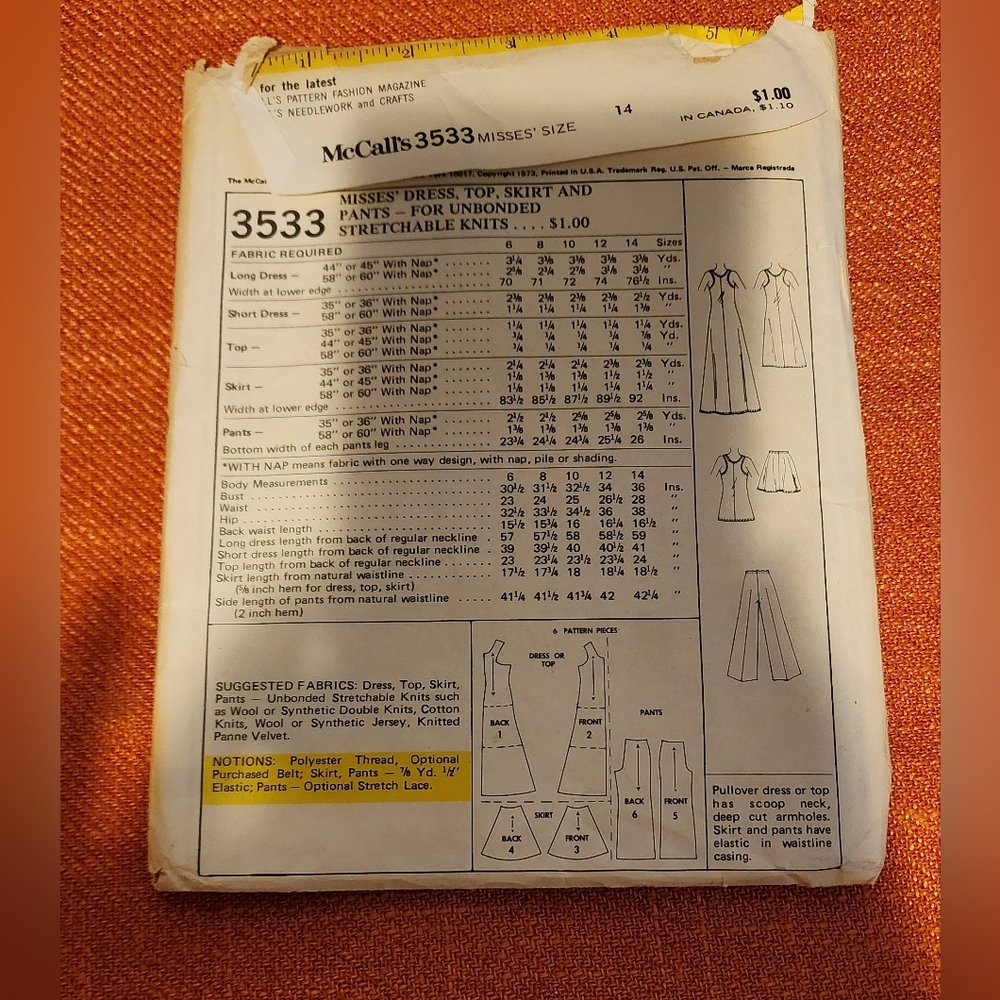 McCall's Vintage Sample Pattern Misses Butcher Apron All Sizes & #3533 CHARITY - Picture 6 of 9